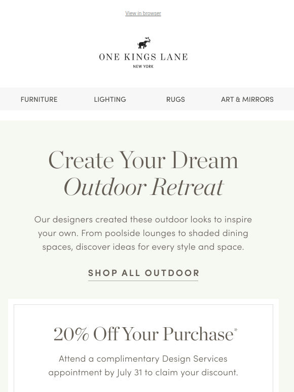 Up to 50% Off Outdoor — Styled by Our Designers