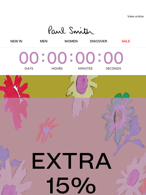 adam Your extra 15% ends tonight