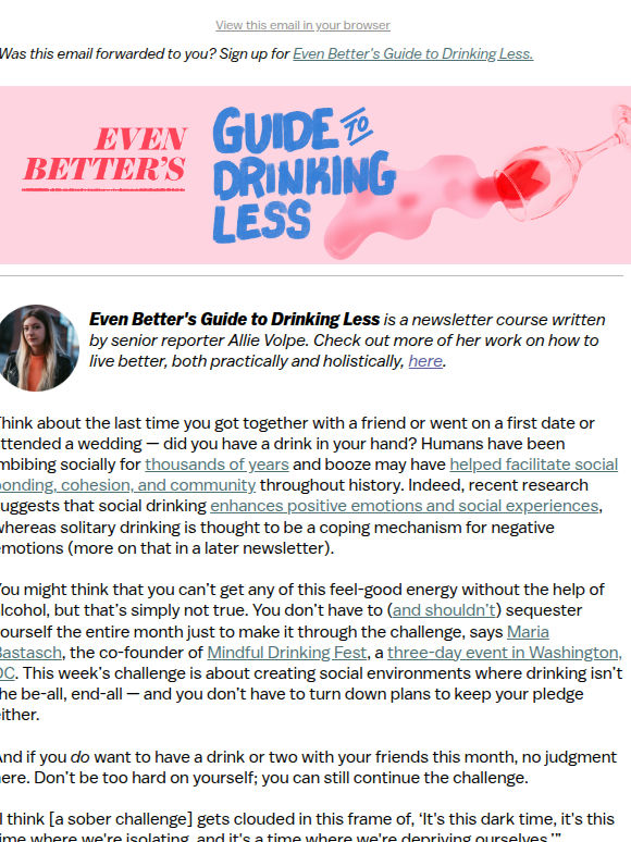 Week 2: You don’t have to be a hermit to go without alcohol