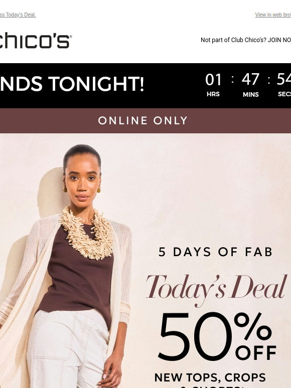 FINAL HOURS! 50% off NEW tops, crops & shorts