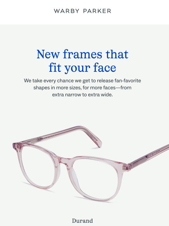 New sizes in bestelling frames