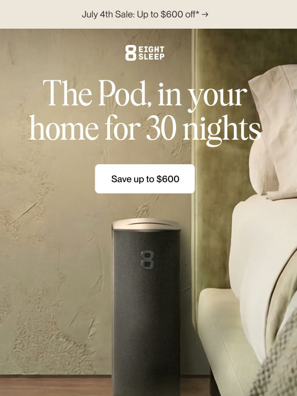 Sleep on the Pod for 30 nights*
