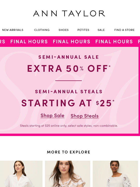 Last Chance! Style Steals Starting At $25