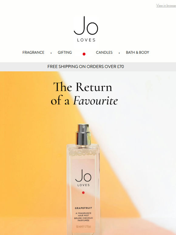 Grapefruit Body Mist returns — don’t miss it (again).