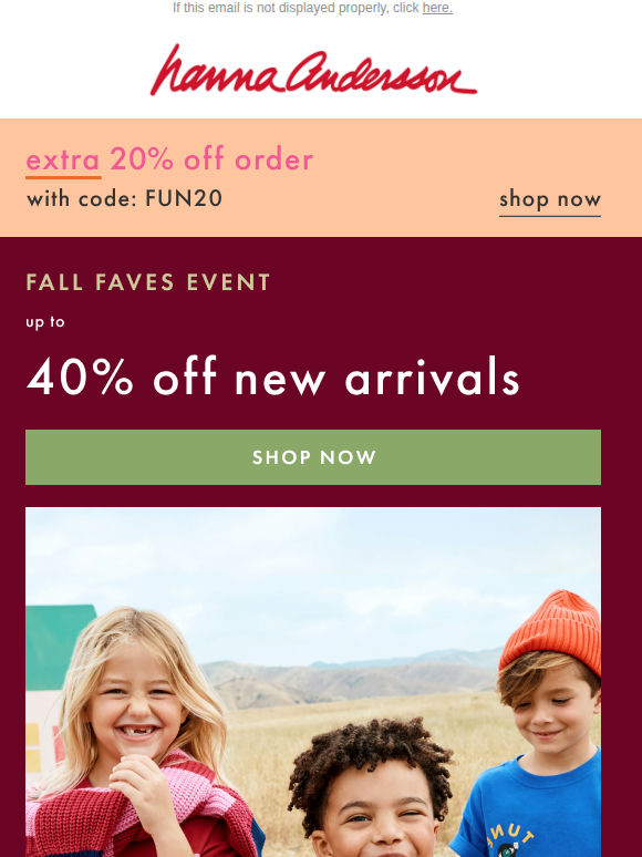 Up To 40% Off + EXTRA 20% Off Your Order