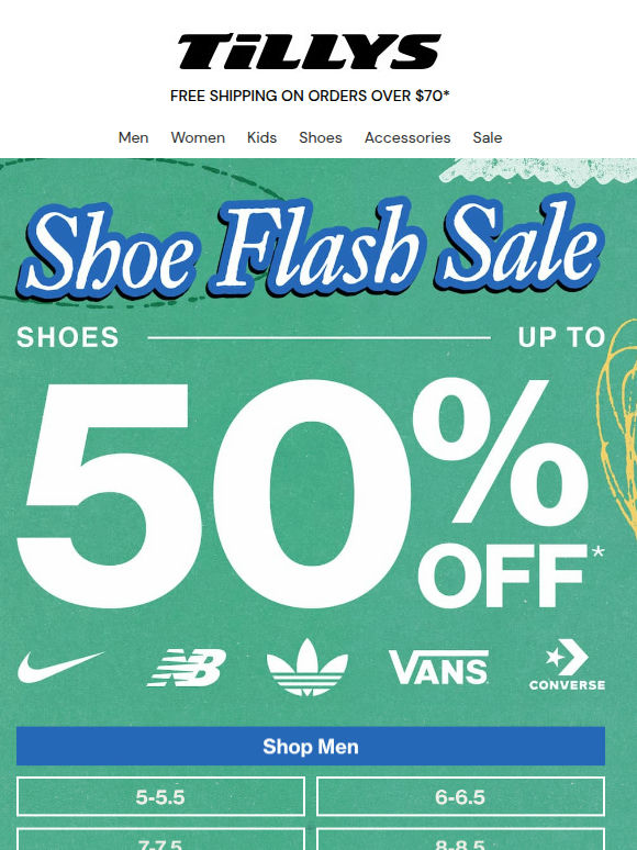 Hours Left: SHOE FALSH SALE⚡ up to 50% Off!