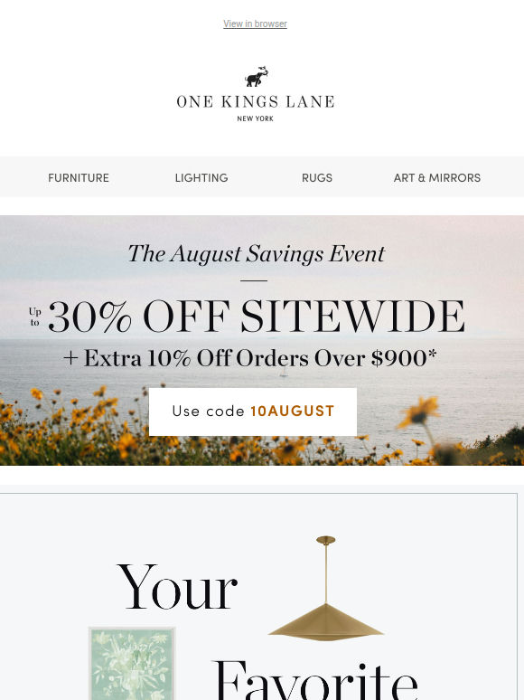 Ralph Lauren Home, Bernhardt Furniture, Visual Comfort Studio & more — Up to 30% Off