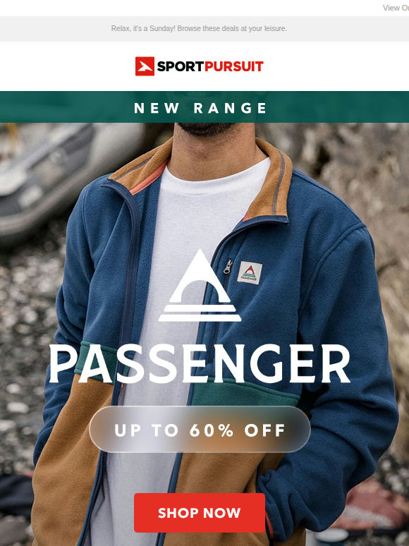 Passenger - New Range - Up to 60% Off + More