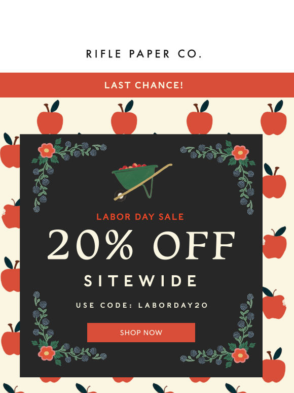 Last Call for 20% Off!