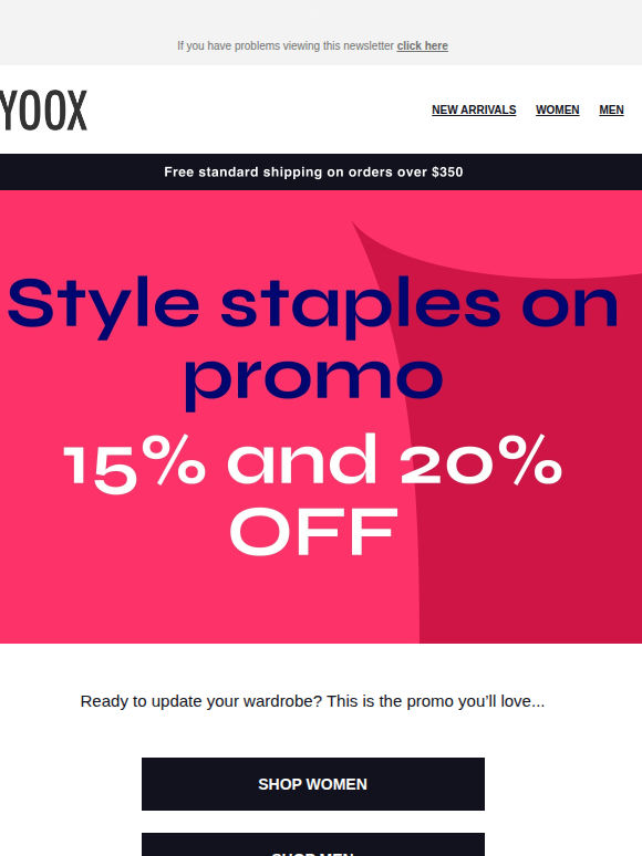 15% and 20% OFF wardrobe staples