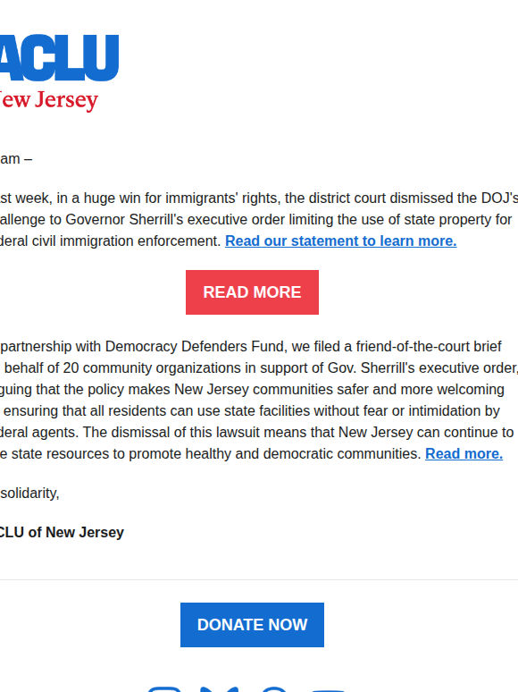 A huge win for immigrants' rights in New Jersey.