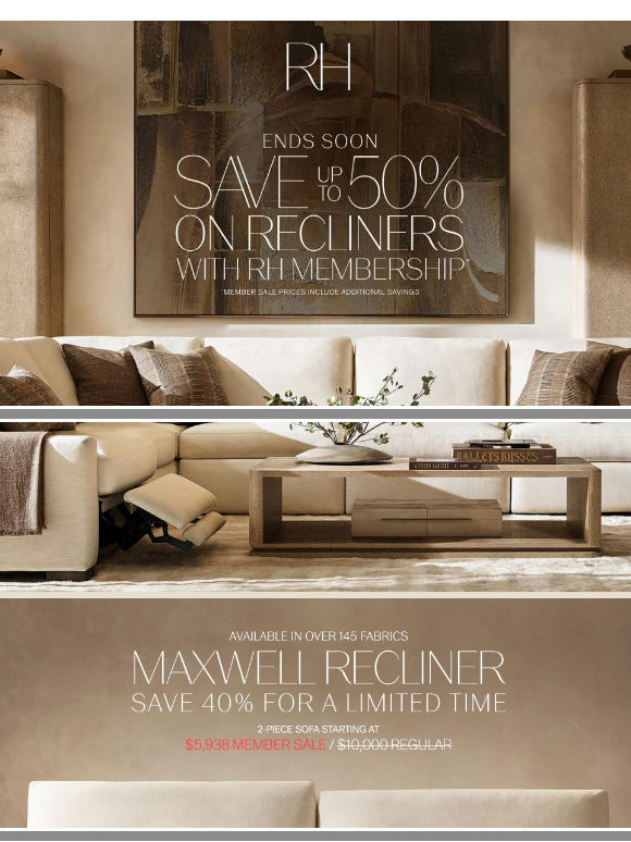 Discover Up to 50% Off Select Recliners. Ends Soon.