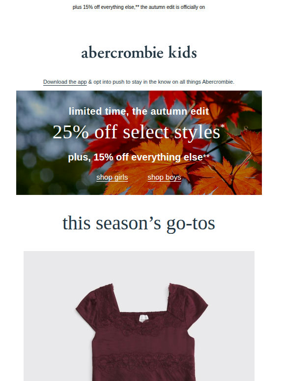 25% OFF select styles* starts now