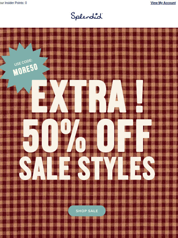 Extra 50% OFF Sale Styles