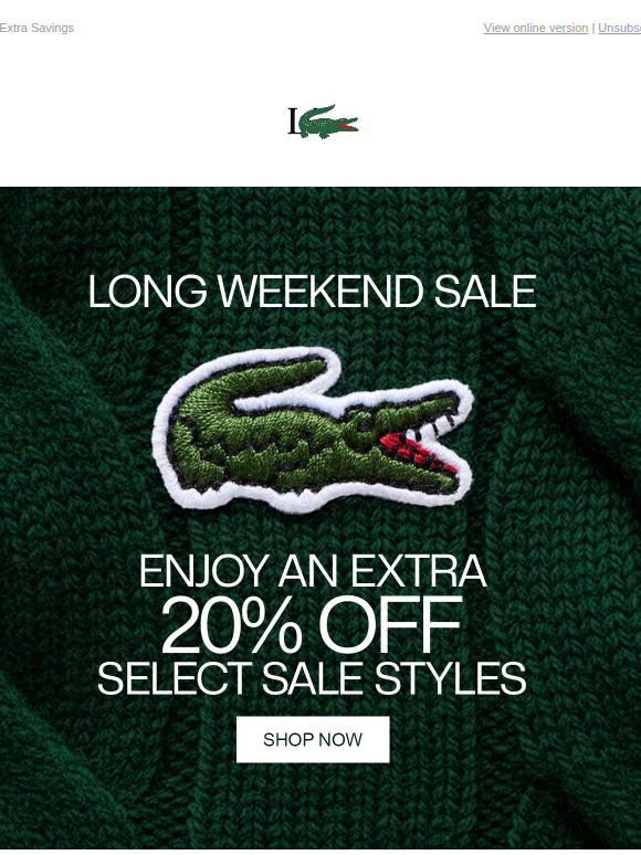 Don't Miss Up To 50% Off + An Extra 20% Off Select Sale