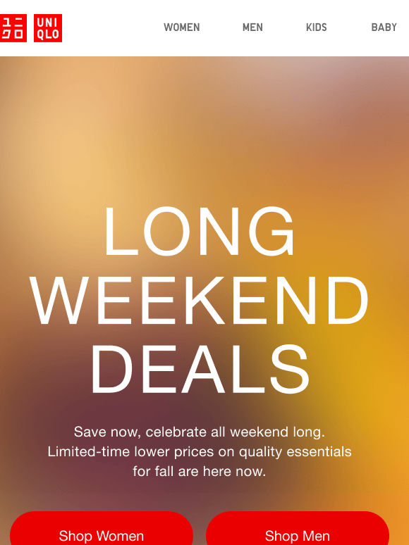 Long Weekend DEALS on fall favorites are here!