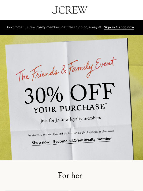 Shop 30% off your purchase while you can!
