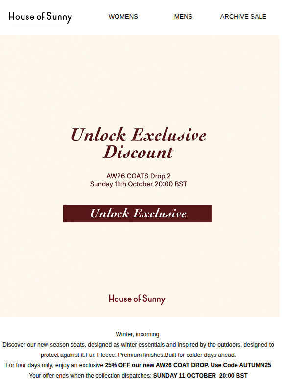 25% OFF -  EXCLUSIVE ACCESS