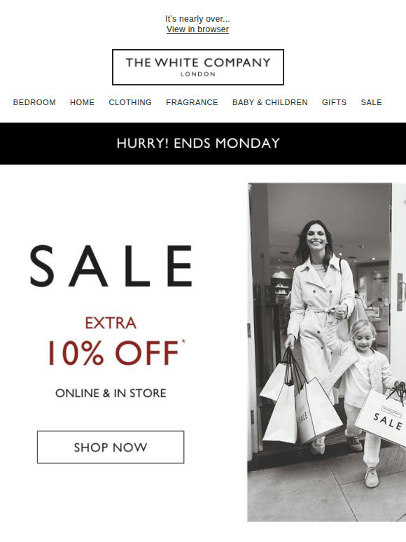 Ends Monday! Extra 10% off sale