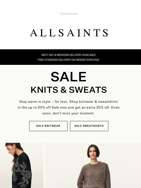 Extra 20% Off Sale Knitwear Ends Soon