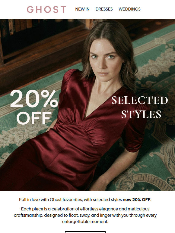 20% OFF Selected Styles