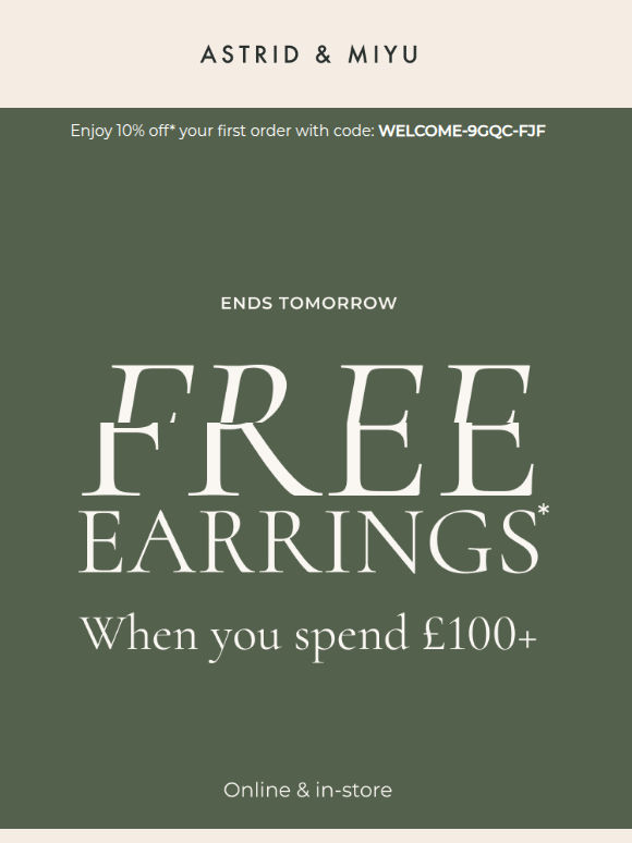 Your free gift ends tomorrow