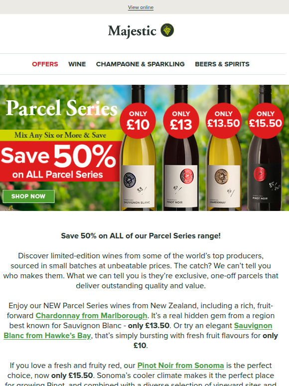 50% off ALL Parcel Series