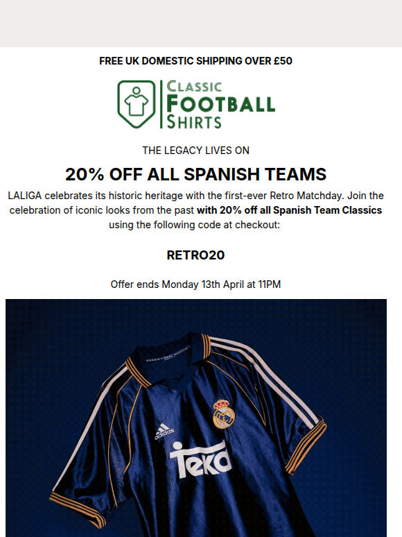 FLASH SALE | 20% OFF Spanish Teams 🚨