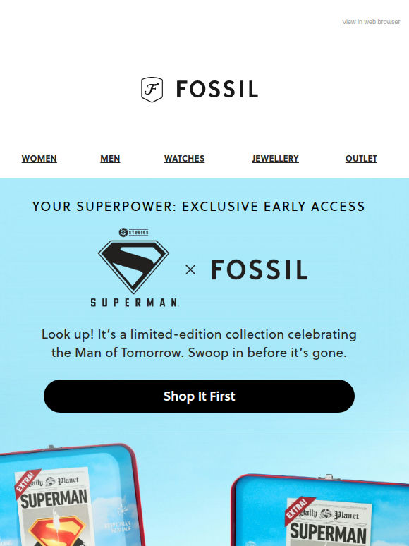 🦸 Shop Superman x Fossil First