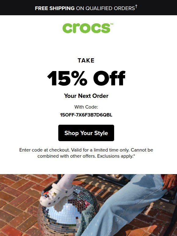 Welcome to Crocs Club! Here’s 15% OFF 💚