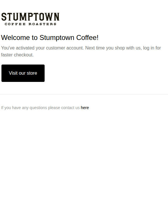 Customer account confirmation