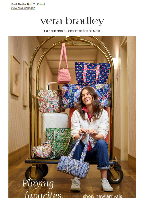 You're in! Welcome to Vera Bradley.