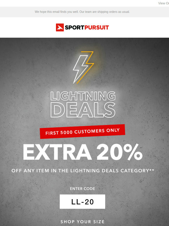 ⚡⚡⚡ Extra 20% Off - If You're Quick Enough ⚡⚡⚡