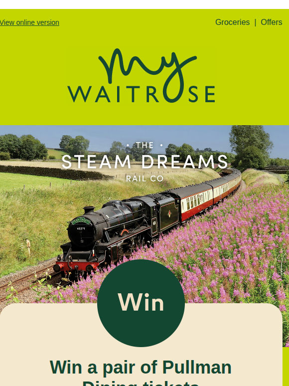 Win a luxury day out with Pullman Dining 🚂