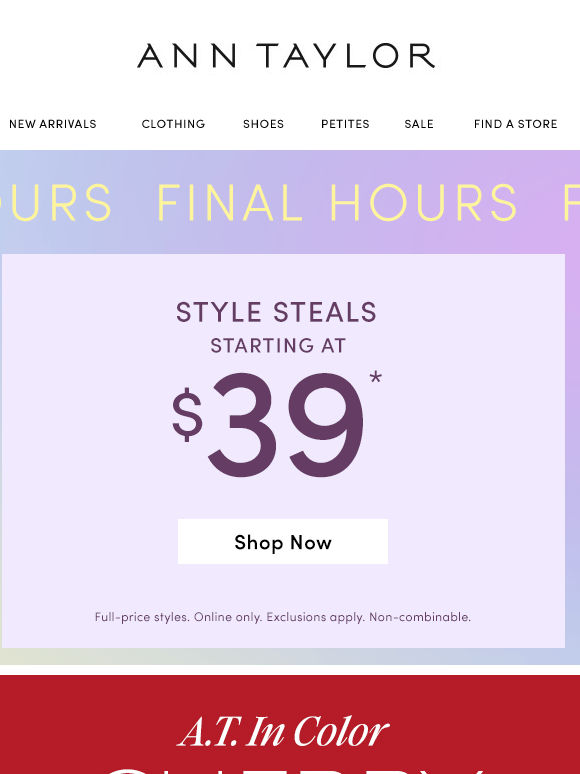 Sale Ends Tonight: $39+ Style Steals