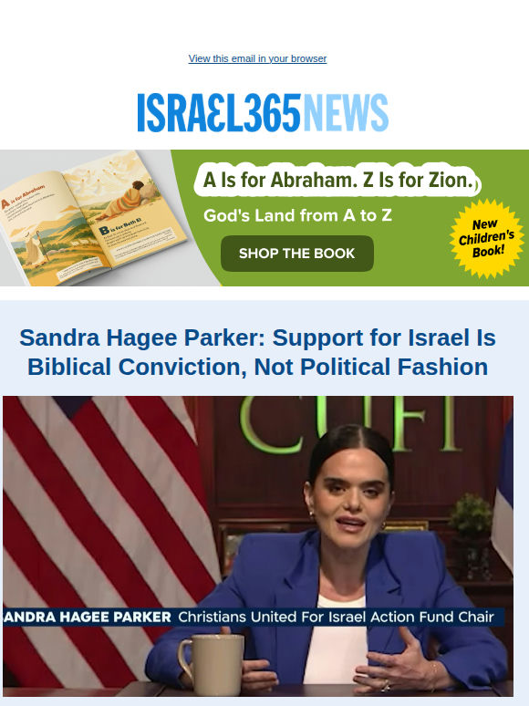 Sandra Hagee Parker: Support for Israel Is Biblical Conviction, Not Political Fashion and Today's Top Stories