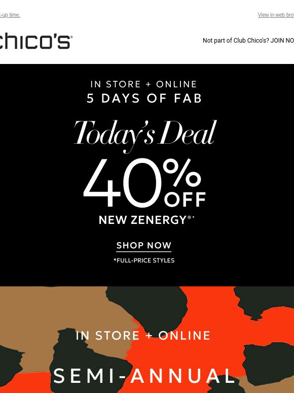 Go wild: Up to 70% off + 40% off Zenergy® ends tonight