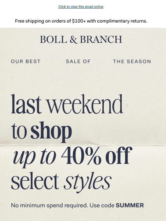 Summer Sale ends this weekend