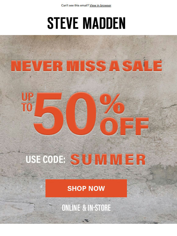 Up To 50% Off. You’re Welcome.