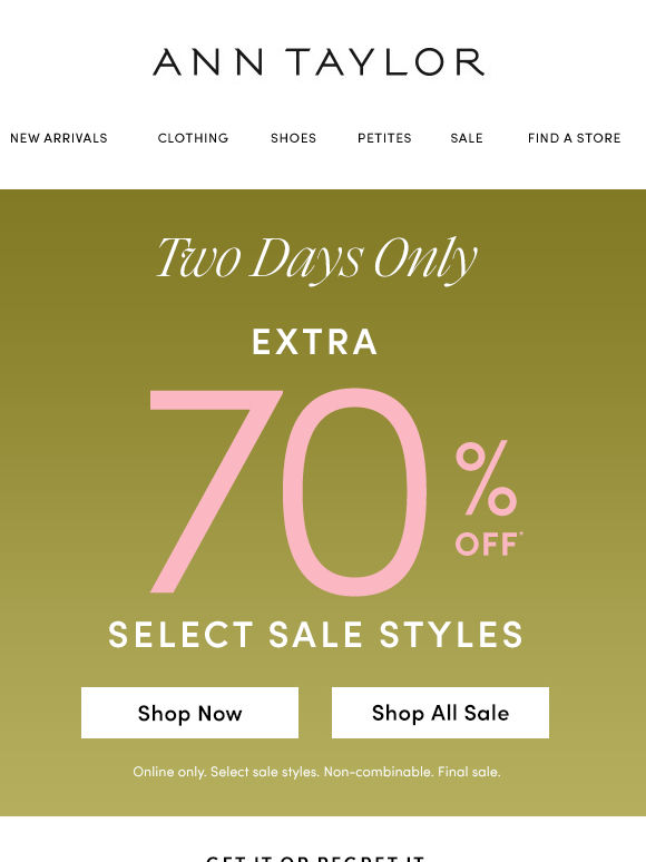 A Sale So Good, It’s Only Here For Two Days