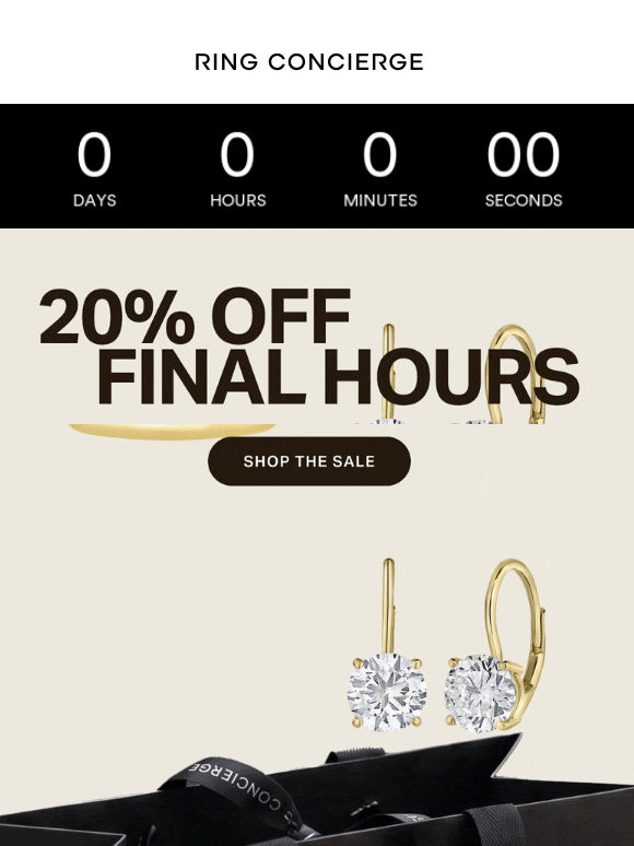 FINAL HOURS: 20% OFF