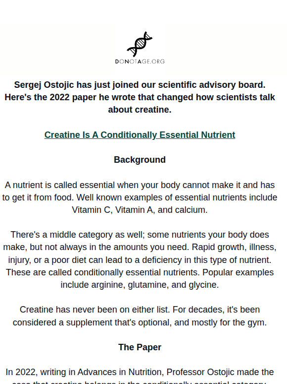 The Paper That Changed How We Discuss Creatine