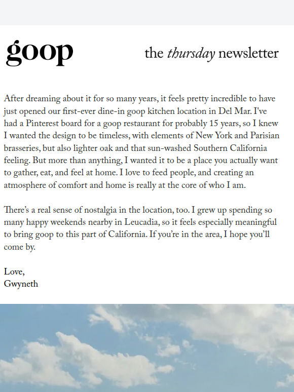 the Thursday newsletter