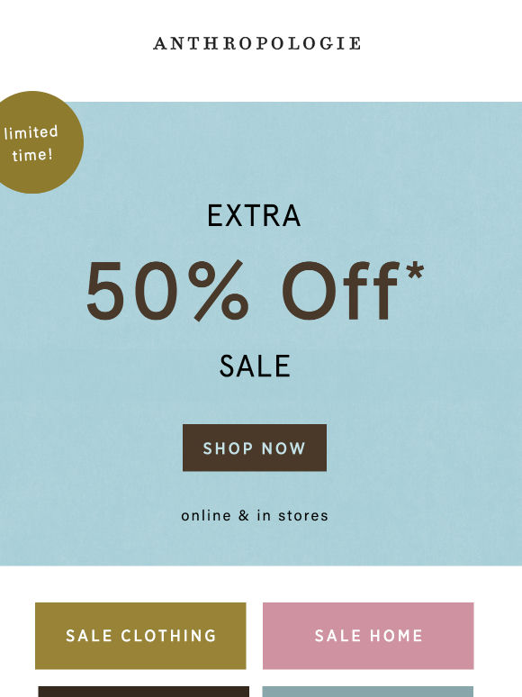Launching Extra 50% OFF Sale