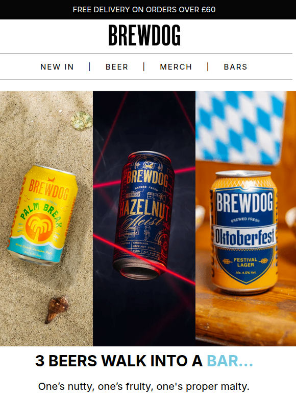 3 beers walk into a bar...