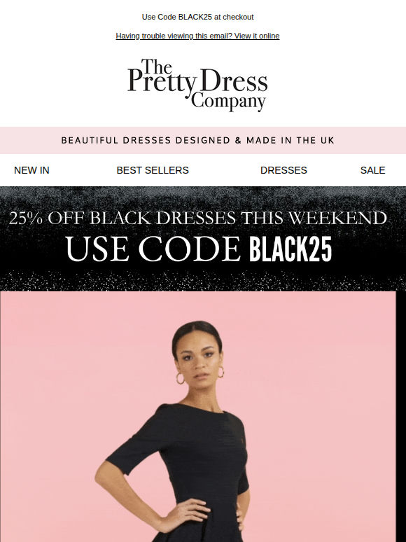 25% Off Black dresses with code BLACK25 🖤