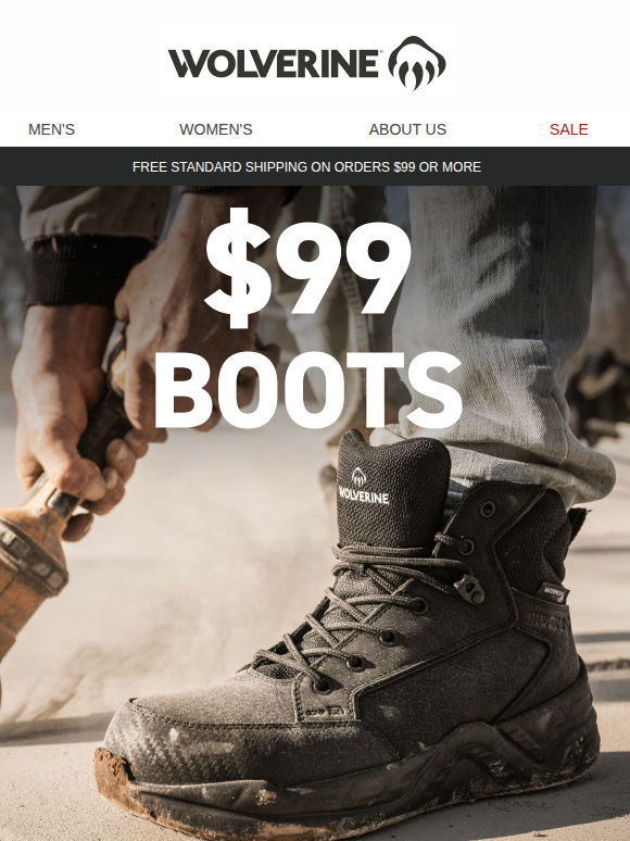 $99 BOOTS ARE ON THE CLOCK