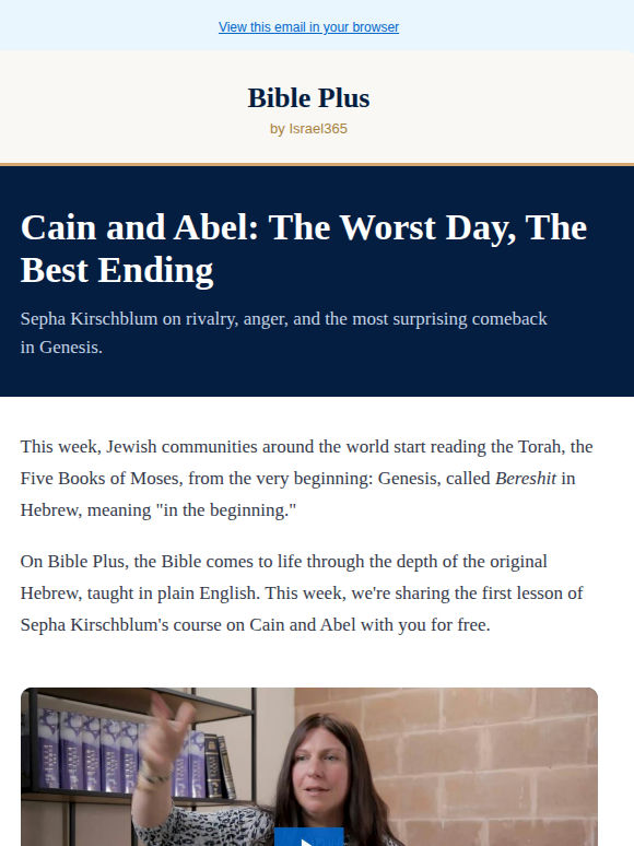Free video: the story of Cain and Abel, from the original Hebrew