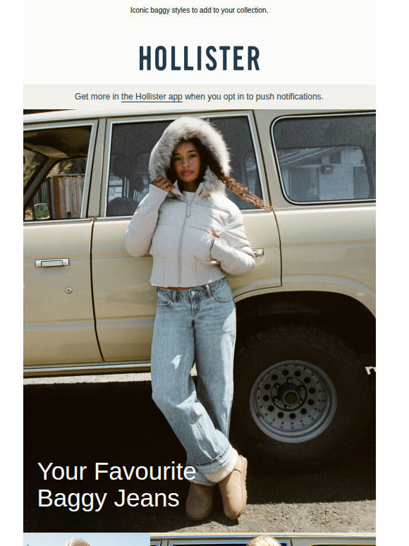 Go big on baggy jeans.