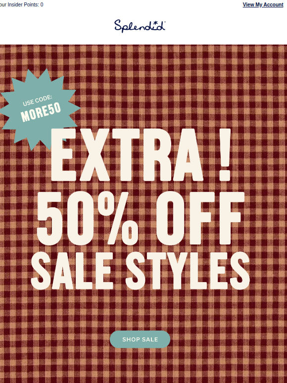 Shop Your Size. Take Extra 50% OFF.